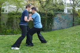 Bei Push-Hands-Übungen